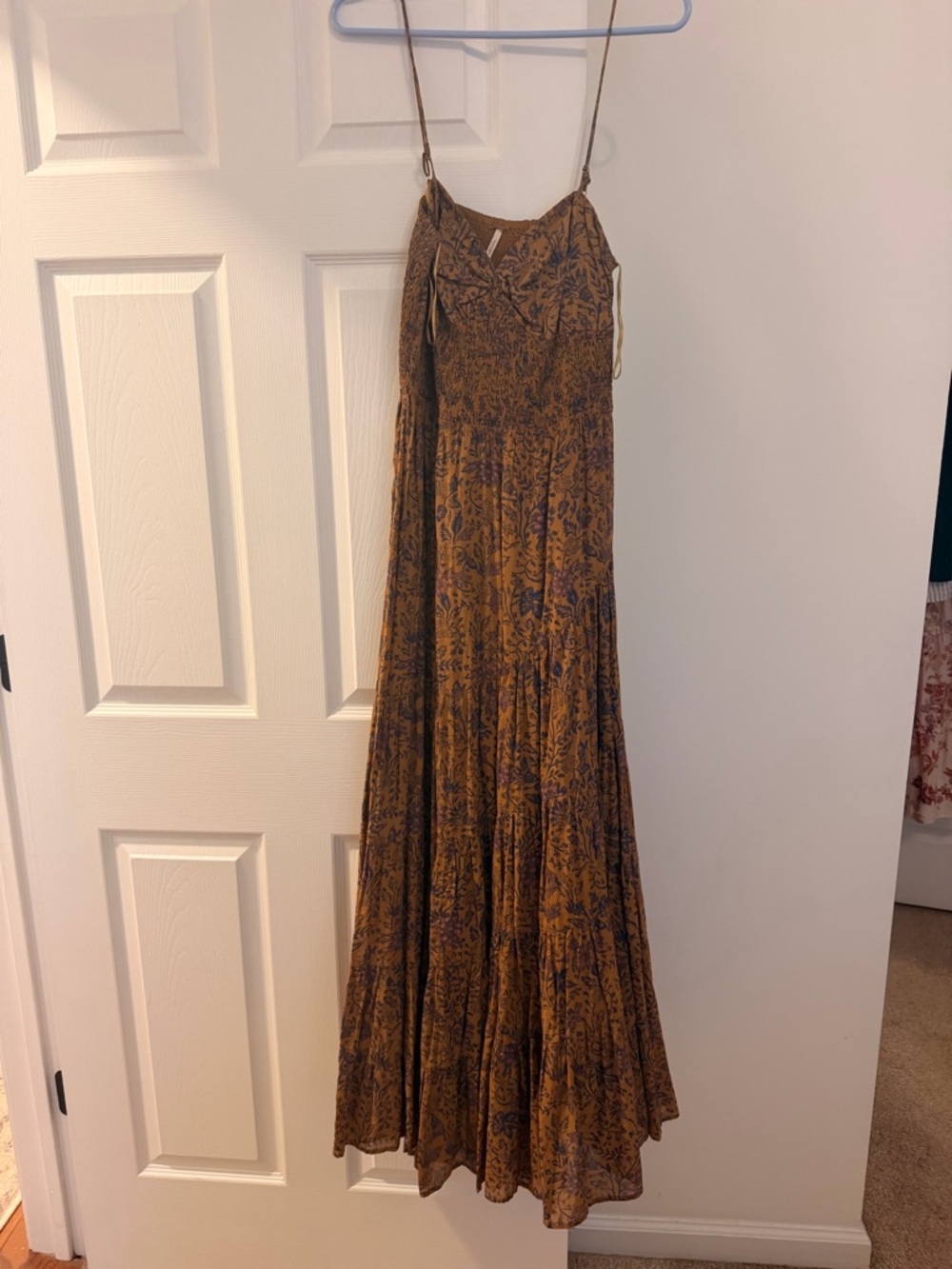 Bohemian Floral Maxi Dress in Mustard